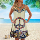 Chic Sleeveless Beach Dress with Vibrant Print