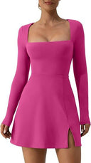 Chic Deep Neckline Mini Dress for Women