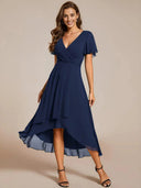 Chic Asymmetric Hem Women's Wrap Dress
