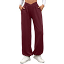 Women's Palazzo Pants with Elastic Waist and Side Pockets