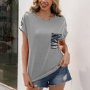 Animal Print Pocket Oversized Women's Tee