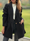 Chic Long Blazer with Unique Button Design