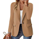 Chic Women's Blazer with Structured Design and Handy Pockets