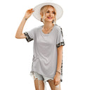 Trendy Animal Print T-Shirt with Asymmetrical Hem