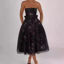 Chic Strapless Cocktail Dress with Ruched Bodice