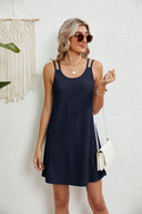 Women's Lace Pattern Dress with Thin Straps