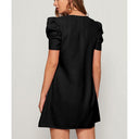 Women's Short Sleeve Dress with Puff Sleeves and Relaxed Fit