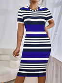 Chic Women's Striped Fitted Dresses