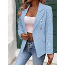 Chic Women's Blazer with Structured Design and Double Button Closure