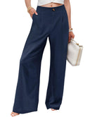 Chic Summer Pleated Wide-Leg Pants