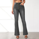 Trendy High Waist Flared Jeans with Button Details for Women