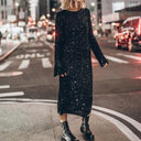 Women's Shimmery Long Sleeve Dress