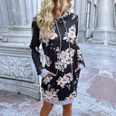 Floral Hooded Dress with Handy Pockets