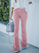 Women's Corded Fabric Flared Jeans