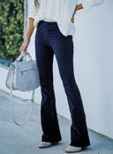 High-Waisted Flared Corduroy Pants for Women