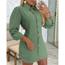 Women's Ruffle-Detail Button-Up Dress in Feminine Style