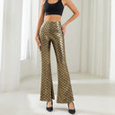 Women's Glossy Scale Pattern Flared Trousers