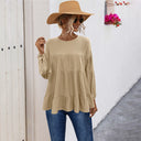 Chic Women's Ruffle Tunic with Relaxed Fit