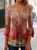 Floral Long Sleeve Women's Blouse