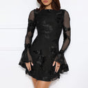 Floral Lace Minidress with Wide Sleeves