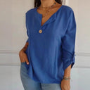 Women's Airy Button Placket Blouse