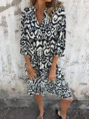 Chic Women's Beach Dress with Trendy Print