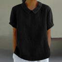Classic Collar Short Sleeve Women's Blouse