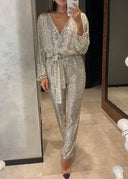 Sequin Statement Jumpsuit for Glamorous Occasions