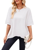 Trendy Oversized T-Shirt with Side Slits and Rolled Sleeves
