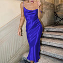 Chic Satin Maxi Dress with Slim Straps