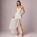 Chic Bridal Gown with Flowy Skirt Design
