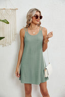 Women's Lace Pattern Dress with Thin Straps