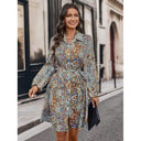 Floral Print Long Sleeve Women's Dress