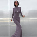Chic High-Collar Maxi Dress for Women