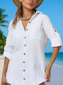 Button Detail Summer Blouse for Women