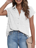 Textured Women's Blouse with Lapel Collar