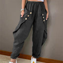 Stylish Women's Summer Pants with Button Design