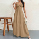 Flowing Maxi Dress with Deep Neckline for Women