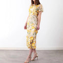 Floral Dress with 3D Flower Embellishments