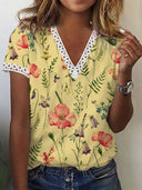 Stylish Women's V-Neck Print Tee
