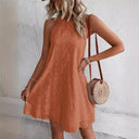 Chic High Neck Summer Dress with Feminine Touches