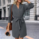 Stylish Women's Shirt Dress with Adjustable Belt