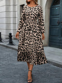 Stylish Women's Animal Print Maxi Dress