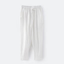 Women's Linen Trousers with Elastic Waist and Side Pockets