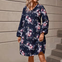 Floral Sleeve Ladies' Blouse Dress