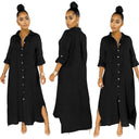 Stylish Women's Shirt Dress with Side Slits