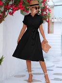 Chic Women's Shirt Dress with Fashion Tie Belt