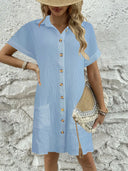 Chic Women's Shirt Dress with Stylish Pockets
