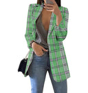 Chic Women's Checked Blazer with Contemporary Design