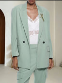 Chic Women's Blazer with Double-Breasted Lapels